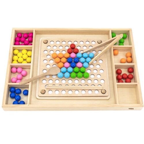 Viga drvena igra s loptom catch and match Montessori puzzle Slike