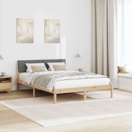  Okvir kreveta smeđe i tamnosivo 150 x 200 cm Masivna borovina Slike