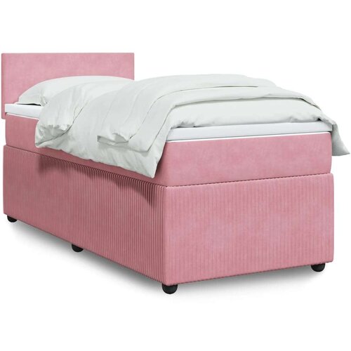 VidaXL Box spring krevet s madracem ružičasti 90x190 cm bar&amp;scaron;unasti Slike