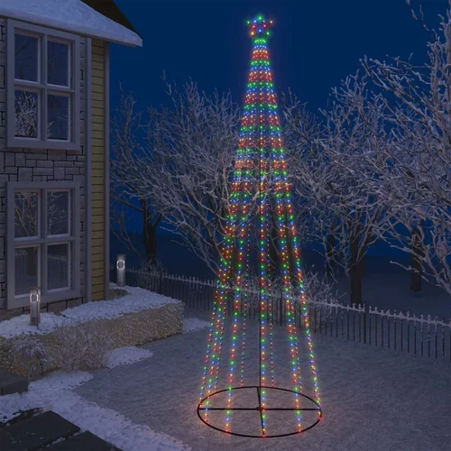 vidaXL Stožasto božićno drvce sa 752 šarene LED žarulje 160 x 500 cm