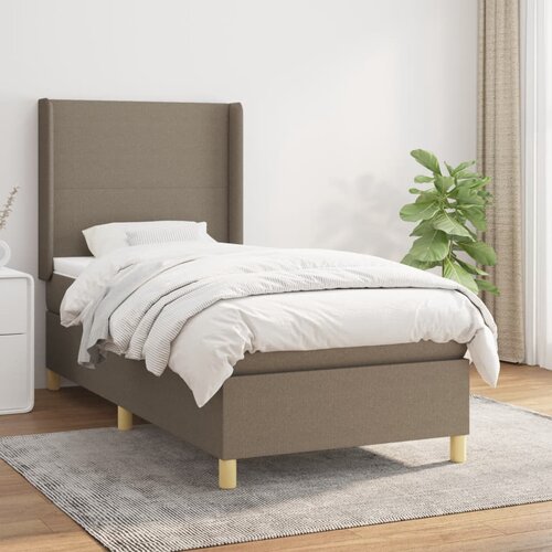 The Living Store Box spring postelja z vzmetnico taupe 90x190 cm blago - Box Spring Postelja, (21513454) Cene