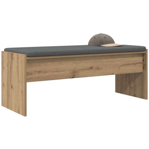  Klupa za hodnik s jastukom Umjetnički hrast 100 x 38 x 46 cm Slike