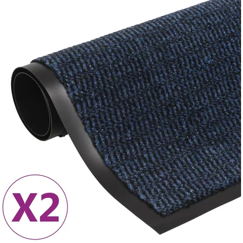 vidaXL Otirači za prašinu 2 kom pravokutni čupavi 120 x 180 cm plavi