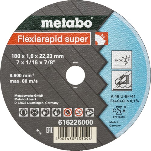 Metabo Flexiarapid super 180x1,6 x22,23 Inox Slike