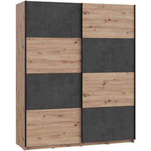 CARRYHOME omara z drsnimi vrati, temno siva, hrast artisan Slike