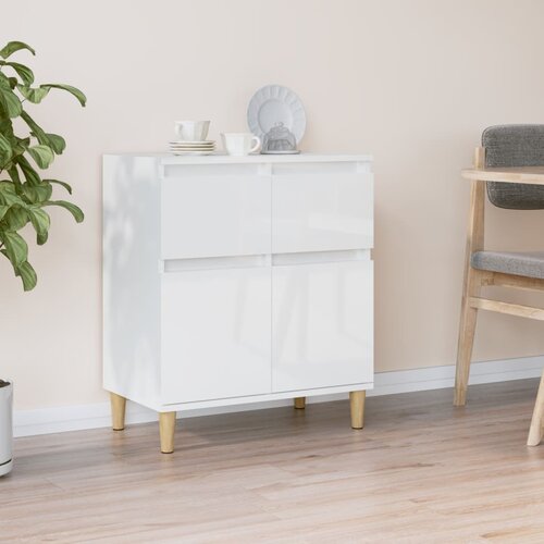 The Living Store Komoda visok sijaj bela 60x35x70 cm inženirski les - Komoda, (21503374) Slike