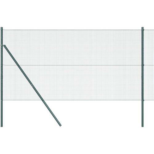 VidaXL zavarena žičana ograda s 13 stubova zelena 1.2x25 m čelik Slike