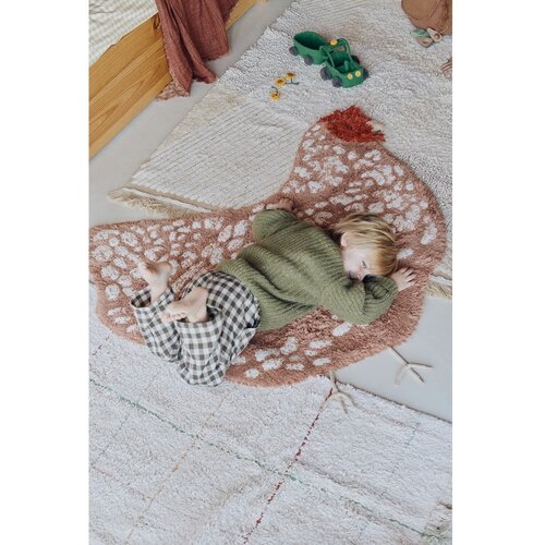 Lorena Canals Rjava pralna ročno tkana bombažna otro&amp;scaron;ka preproga 110x100 cm Chicken &amp;ndash; Slike