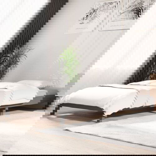 VidaXL Postelja siv 75x190 cm trdna borovina Slike