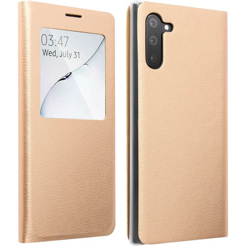 AVIZAR Za&scaron;citni ovitek z okencem, tanek in lahek - zlat str. Samsung Galaxy Note 10, (20720486) Cene