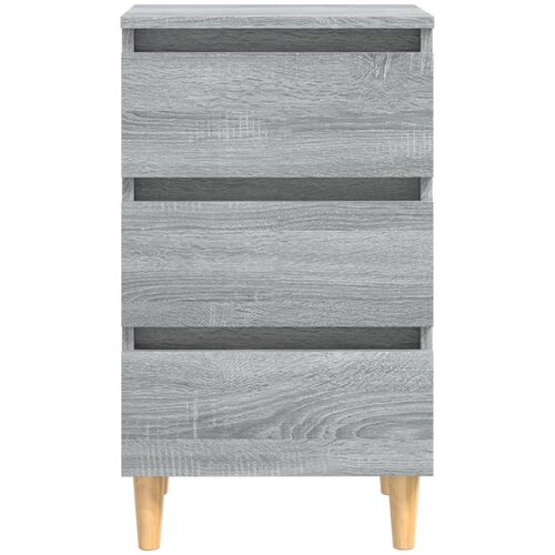  Noćni ormarić s drvenim nogama boja sivog hrasta 40x35x69 cm Slike