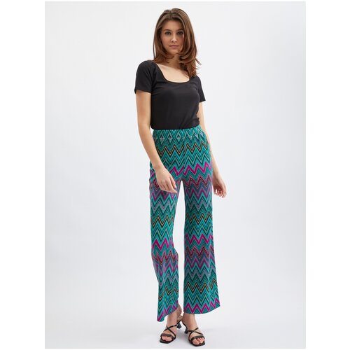 Orsay Pink-Green Ladies Patterned Pants - Women Cene