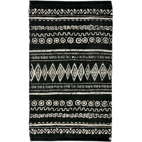 Webtappeti crno bijeli pamučni tepih Ethnic, 55 x 110 cm
