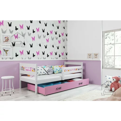 BMS Group Otroška postelja Eryk - 90x200 cm - bela/roza