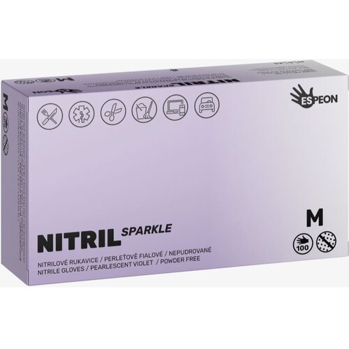 Espeon Nitril Sparkle Pearlescent Violet nitrilne rukavice bez pudera veličina M 2x50 kom Cijene