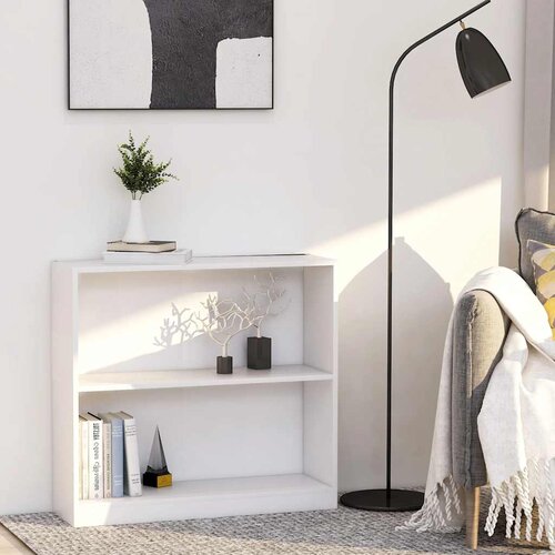 vidaXL Knjižnica Bela 80x24x75 cm Inženirski les Cene