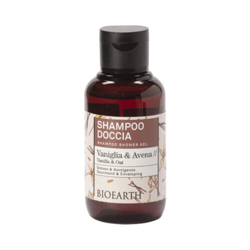 Bioearth Family 2in1 &amp;scaron;ampon i gel za tu&amp;scaron;iranje - Vanilija i zob - 100 ml Slike