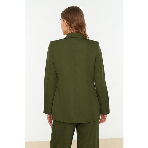 Trendyol Khaki Regular Lined Double Breasted Closure Woven Blazer Jacket Slike