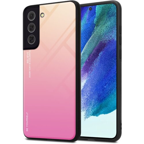  Ohi&scaron;je, združljiv s Samsungom v rumeni - roza - dvobarvni za&scaron;čitni pokrov iz silikona TPU in hrbta iz kaljenega stekla, (20603627) Cene