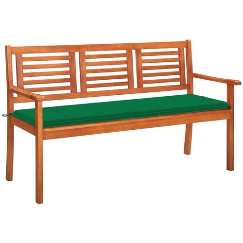  The Living Store Vrtna klop za 3 osebe z blazino 150 cm trden evkaliptus - Klop, (21455002) Slike