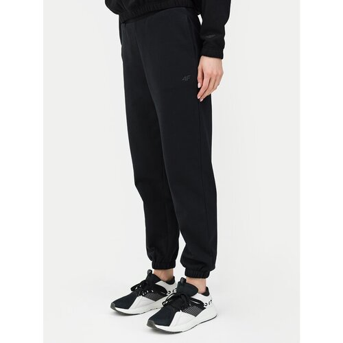 4f Spodnji del trenirke WSS24TTROF666 Črna Regular Fit Slike