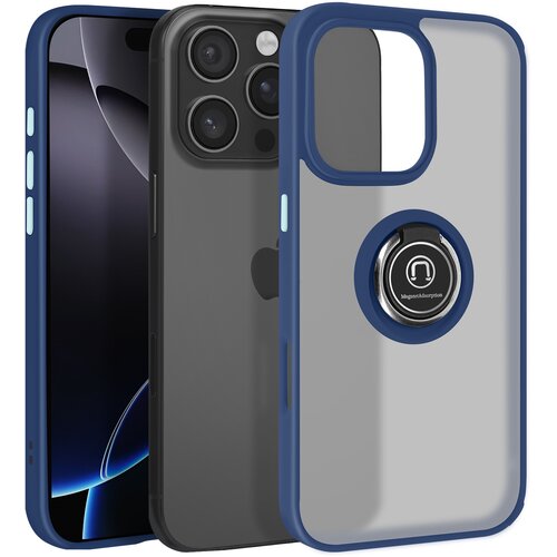 AVIZAR Ohišje za iPhone 16 Pro Max Bague Métallique Support Vidéo, Modra noč, (5000014122) Cene