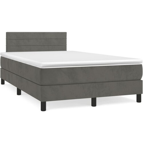  The Living Store Box spring postelja z vzmetnico temno siv 120x190 cm žamet - Box Spring Postelja, (21446113) Slike