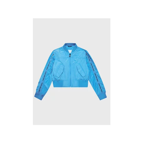 Calvin Klein Jeans Bomber jakna Logo Tape IG0IG01925 Modra Regular Fit