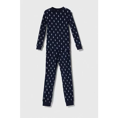 Polo Ralph Lauren Otroška bombažna pižama mornarsko modra barva