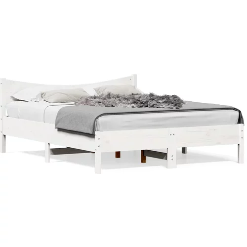  Okvir za krevet s uzglavljem bijeli 150 x 200 cm borovina