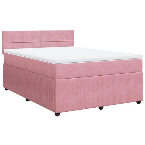 vidaXL Box spring postelja z vzmetnico roza 160x200 cm žamet, (21305825) Cene