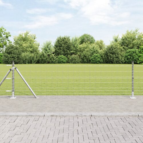 vidaXL evro ograja z 13 priklopnimi stebri 0.6x50 m cinkano jeklo Cene