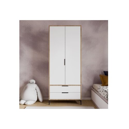 Hanah home garderober aden drawes oak white Cene