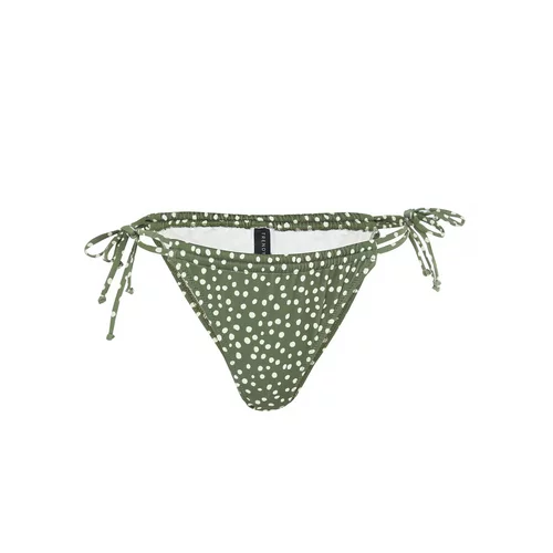 Trendyol Green-Multicolored Polka Dot Piping Detailed Bikini Bottom