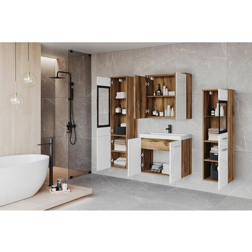 P &amp;amp; B kopalnica madrit, bela, barva hrasta, led, 5-Delno Slike