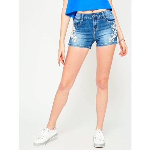 Elegantis Denim shorts with lace application blue Cijene
