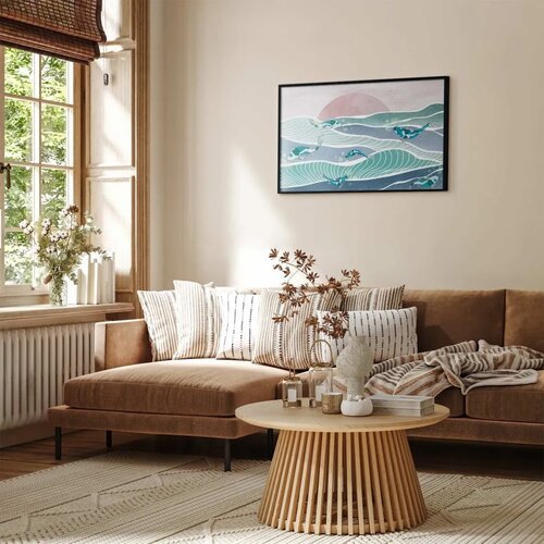  Plakat - Fish on the Waves 30x21 Crni okvir Cijene