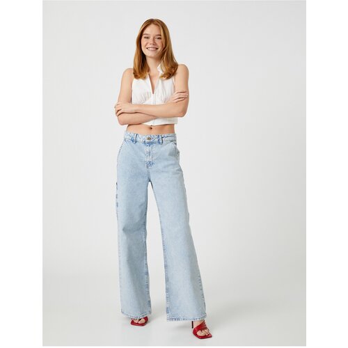 Koton High Waist Denim Pants Extra Wide Leg - Bianca Jeans Slike