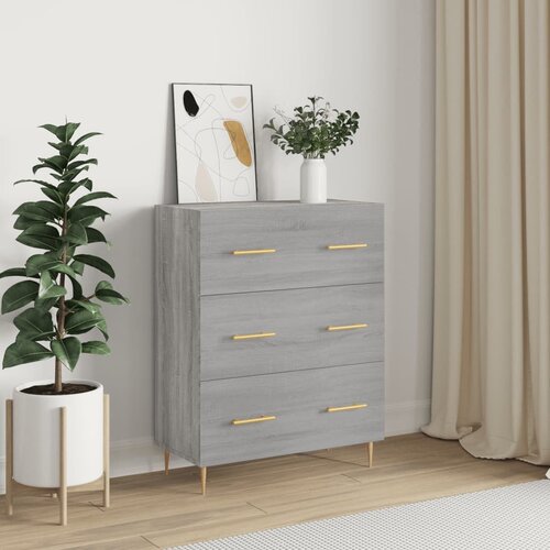 VidaXL Komoda siva sonoma 69,5x34x90 cm inženirski les Slike