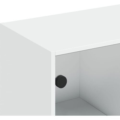  Regal za knjige s vratima bijeli 136 x 37 x 142 cm drveni Slike