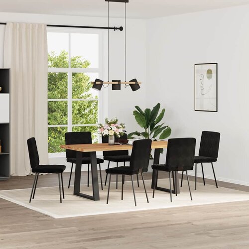 Maison Chic Jedilni stoli - Vzorci stoli 6 kosov črn žamet A1092, (22032294) Slike