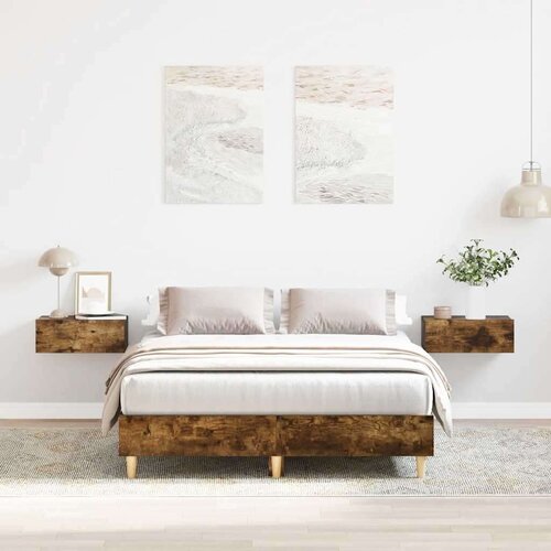 VidaXL Okvir kreveta bez madraca boja hrasta 140 x 190 cm Slike