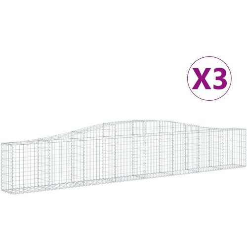VidaXL Lučne gabionske ko&amp;scaron;are 3 kom 400x30x60/80 cm pocinčano željezo Slike