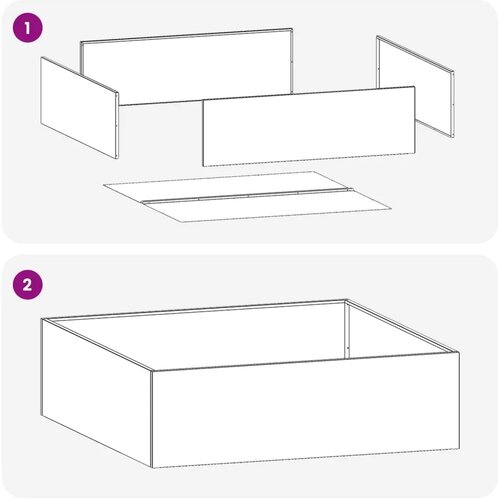  Vrtna saksija Srebrna 100 x 100 x 30 cm Pocinčani čelik - Pocinčani čelik 100 x 100 x 30 cm 1 Slike