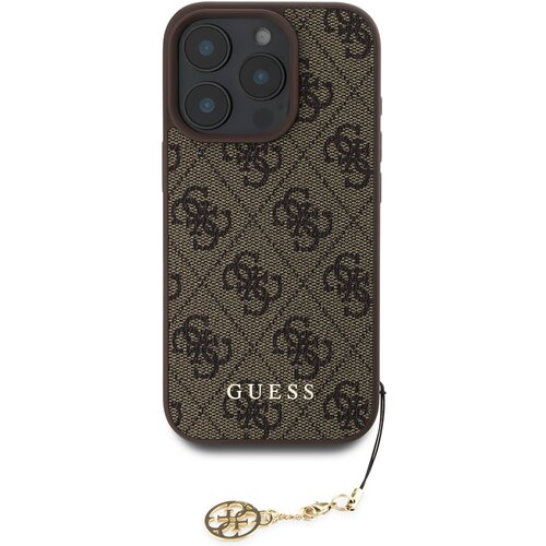 Guess Hrbtni ovitek za iPhone 16 Pro, tiskan 4G, Rjava, (21749275) Slike