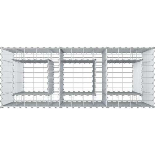  Gabionski uzdignuti krevet 2 pcs Srebrno 130 x 50 x 150 cm Slike