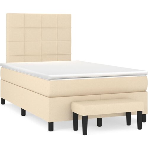 box spring s madracem krem 120 x 190 cm od tkanine Cijene