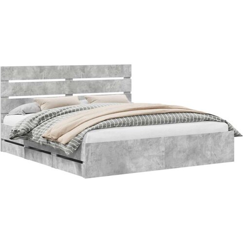 Okvir za krevet s ladicama Betonski sivi 200 x 200 cm - Beton siva 200 x 200 cm Slike