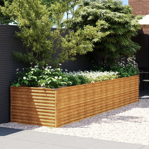 vidaXL Vrtna visoka greda 386x100x69 cm corten jeklo Cene