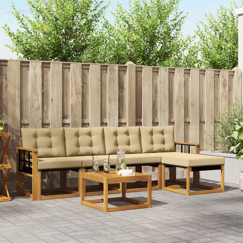  Set vanjskih sofa 6 kom. Prirodna i bež Cene